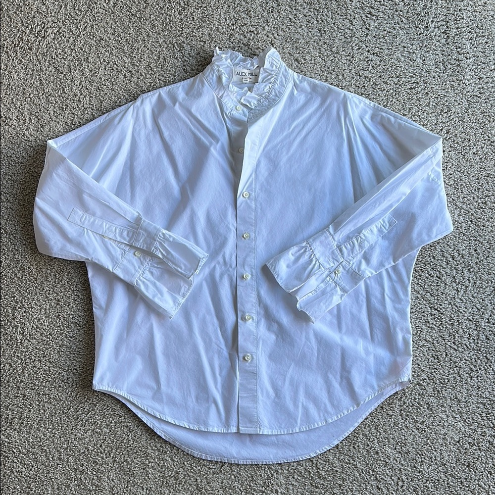 White Ruffled Shirt by Alex Mill